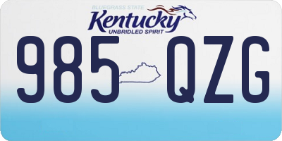 KY license plate 985QZG