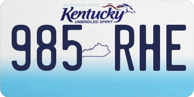 KY license plate 985RHE