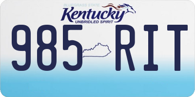 KY license plate 985RIT