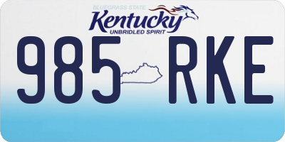 KY license plate 985RKE