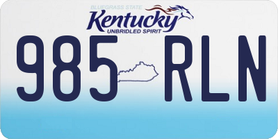 KY license plate 985RLN