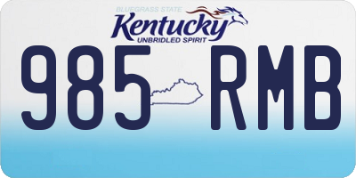 KY license plate 985RMB