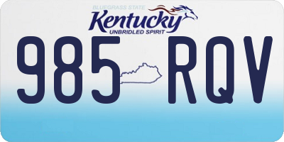 KY license plate 985RQV