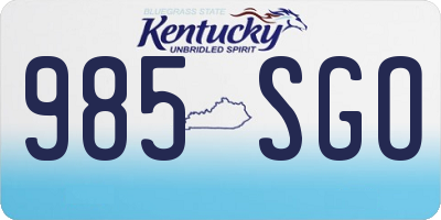 KY license plate 985SGO