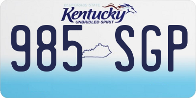 KY license plate 985SGP