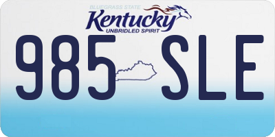 KY license plate 985SLE