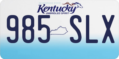 KY license plate 985SLX