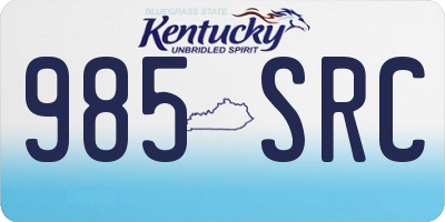 KY license plate 985SRC