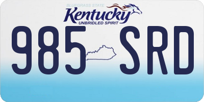 KY license plate 985SRD