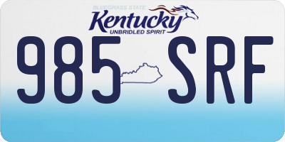 KY license plate 985SRF