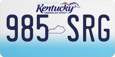 KY license plate 985SRG