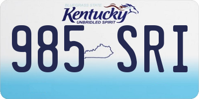KY license plate 985SRI