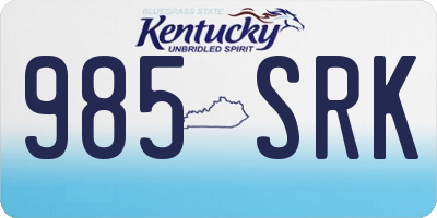 KY license plate 985SRK