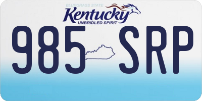KY license plate 985SRP