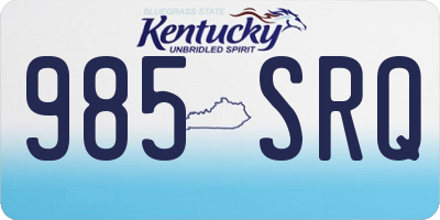 KY license plate 985SRQ