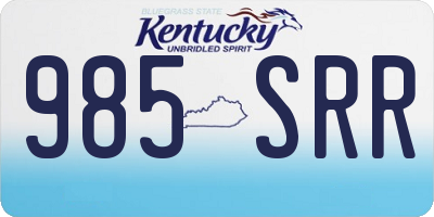 KY license plate 985SRR