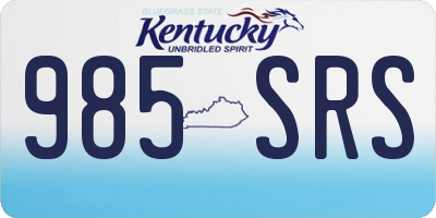 KY license plate 985SRS