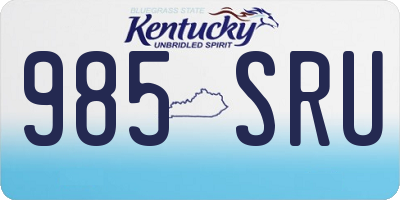KY license plate 985SRU