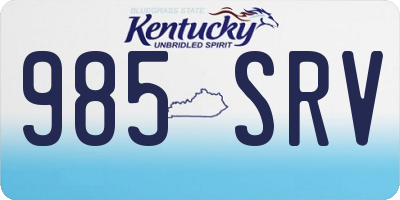 KY license plate 985SRV