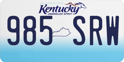 KY license plate 985SRW