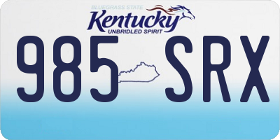 KY license plate 985SRX