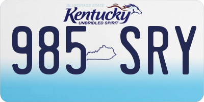KY license plate 985SRY