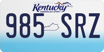 KY license plate 985SRZ