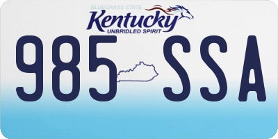 KY license plate 985SSA