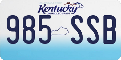 KY license plate 985SSB