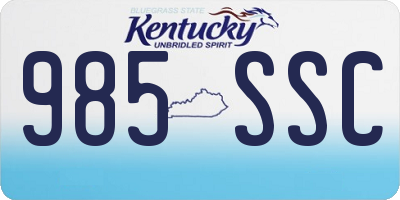 KY license plate 985SSC