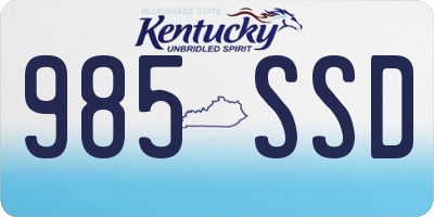 KY license plate 985SSD