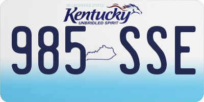 KY license plate 985SSE