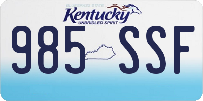 KY license plate 985SSF