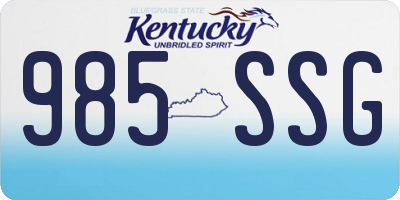 KY license plate 985SSG