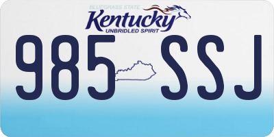 KY license plate 985SSJ