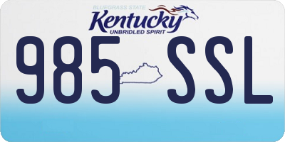 KY license plate 985SSL