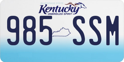 KY license plate 985SSM