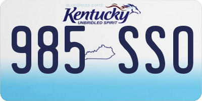 KY license plate 985SSO