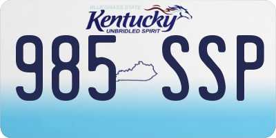 KY license plate 985SSP