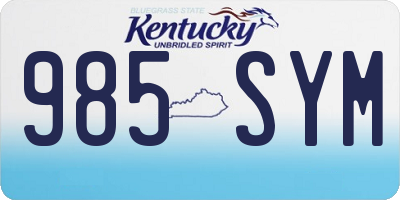 KY license plate 985SYM