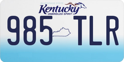 KY license plate 985TLR