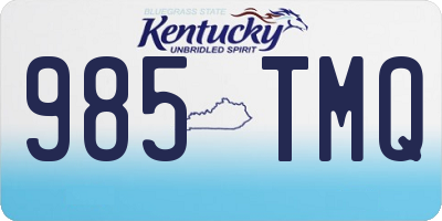 KY license plate 985TMQ