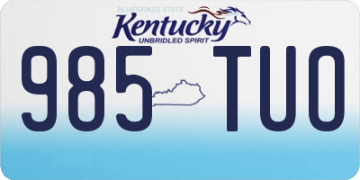 KY license plate 985TUO