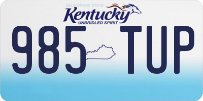 KY license plate 985TUP