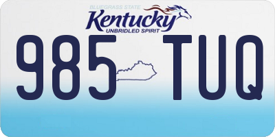 KY license plate 985TUQ