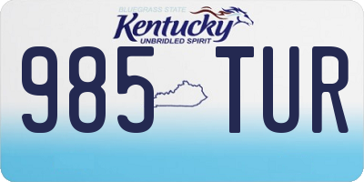 KY license plate 985TUR
