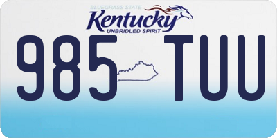 KY license plate 985TUU