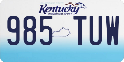 KY license plate 985TUW