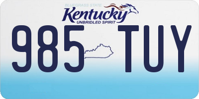 KY license plate 985TUY