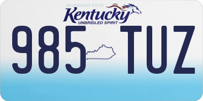 KY license plate 985TUZ